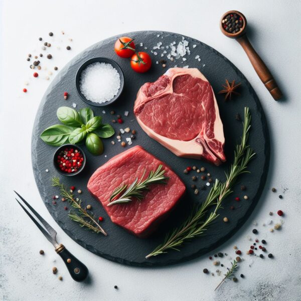 Veal and beef steak